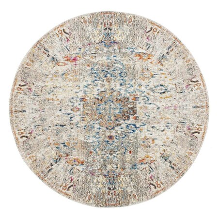 Safavieh 9 x 9 ft. Madison 400 Power Loomed Round Area Rug; Grey & Gold MAD474F-9R